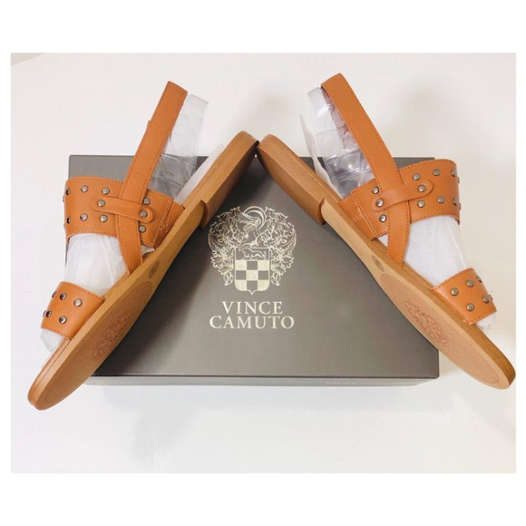 SOLD Vince Camuto Rickita Tan Stud Leather Sandal - Picture 4 of 8